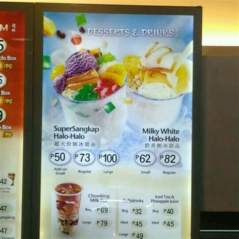 price of halo halo in chowking|Chowking Menu Prices in Philippines May 2024.